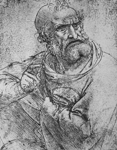 Poloviční délka apoštola se zdviženou pravou rukou, c1480 1945 od Leonardo da Vinci