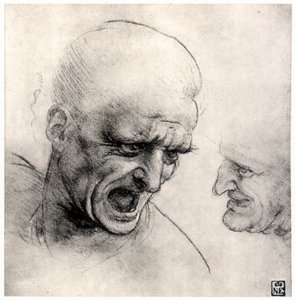Heads of Warriors, 1503-1505 od Leonardo da Vinci