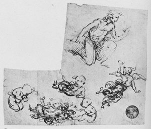Klečící mládež a Putti, c1480 1945 od Leonardo da Vinci