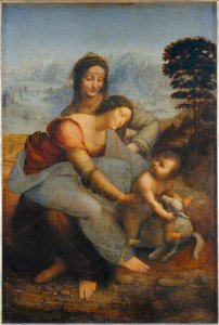 Panna Marie s dítětem a svatou Annou ... od Leonardo da Vinci