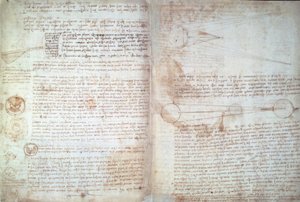 Leonardo da Vinci, stránky z Cod. Hammer od Leonardo da Vinci