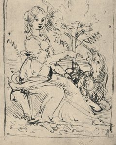 Panna s jednorožcem, c1478-1480 1945 od Leonardo da Vinci