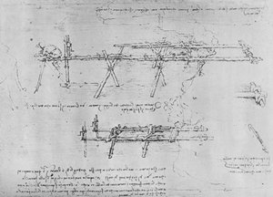 Method of Constructing a Trestle Bridge, c1480 1945 od Leonardo da Vinci