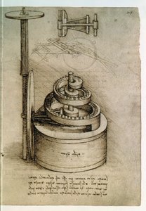 Ms. 8937, Codex Madrid I f.45r, temperovaná pružina od Leonardo da Vinci
