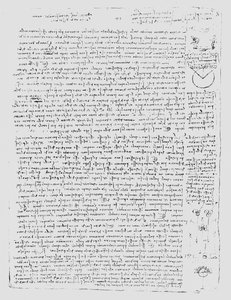 Stránka z Codexu Leicester, 1508-12 od Leonardo da Vinci