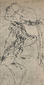 Profil nalevo starého muže ve velkém klobouku, c1480 1945 od Leonardo da Vinci