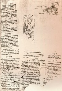 Náčrt vrcholu v Arménii a náčrt mapy Arménie, c1472-c1519 1883 od Leonardo da Vinci