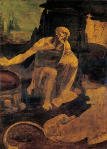 St. Jerome, cca 1480-82 (olej a tempera na vlašském ořechu) od Leonardo da Vinci
