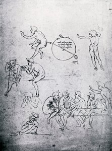 Studie ke Klanění tří králů a Poslední večeři, 15. století 1930. od Leonardo da Vinci