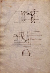Studie pro lucernu katedrály, z Codex Trivulzianus od Leonardo da Vinci