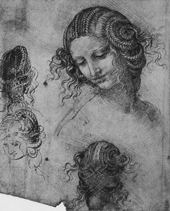 Studie ženské hlavy a účesu, c1480 1945 od Leonardo da Vinci