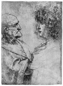 Studie hlav, c1500 1954 od Leonardo da Vinci