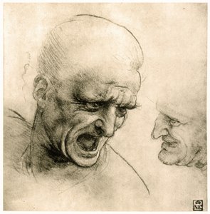 Studie pro hlavu válečníka od Leonardo da Vinci
