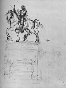 Studie pro jezdecký památník, c1480 1945 od Leonardo da Vinci