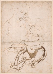 Studie pro Madonu s mísou na ovoce, asi 1478. od Leonardo da Vinci