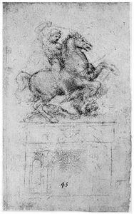 Studie k památníku Trivulzio, c1508 1954 od Leonardo da Vinci