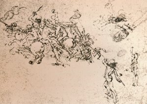 Studie ke karikatuře bitvy u Anghiari, c1472-c1505 1883 od Leonardo da Vinci