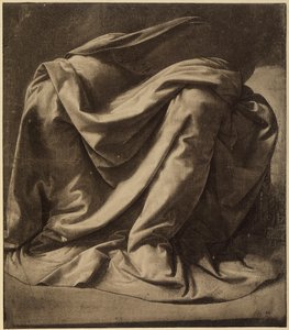 Studie pro plášť Panny Marie ve Zvěstování dnes sídlící v Uffizi; akvarel a černá zvýrazněná bílou na velmi jemném plátně od Leonarda da Vinciho. Louvre, Paříž od Leonardo da Vinci