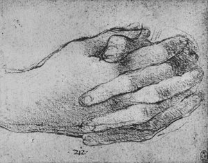 Studie sepjatých rukou, c1480 1945 od Leonardo da Vinci