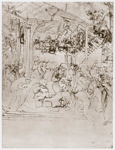 Klanění králů, c1480 od Leonardo da Vinci
