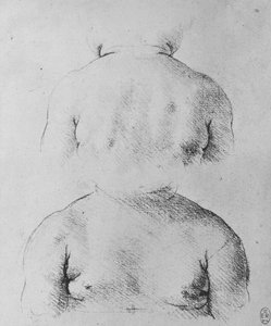Busta nemluvně, pohledy zepředu a zezadu, c1480 1945 od Leonardo da Vinci
