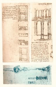 Tři architektonické kresby, c1472-c1519 1883 od Leonardo da Vinci