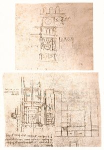 Dva architektonické kresby, c1472-c1519 1883 od Leonardo da Vinci