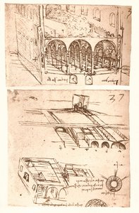 Dva architektonické kresby, c1472-c1519 1883 od Leonardo da Vinci