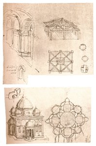 Dva architektonické kresby, c1472-c1519 1883 od Leonardo da Vinci