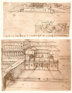 Dva výkresy plánů měst, c1472-c1519 1883 od Leonardo da Vinci