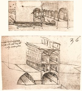 Dva plány kanálů ve městě, c1472-c1519 1883 od Leonardo da Vinci