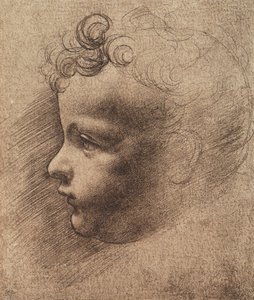 Hlava malého chlapce; kresba Leonarda da Vinciho. Louvre, Paříž od Leonardo da school of Vinci