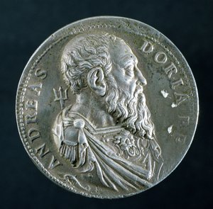 Portrétní medailon Andrea Doria (1466-1560) (avers), c.1541 (stříbrný) (viz 122338 na rubu)
