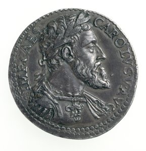 Testone of Charles V (1500-58) vévoda z Milána, rytý Dye, 1535-56 (avers) (stříbro) (revers viz 168055)