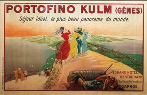 Reklama na hotel Portofino, Portofino Kulm, ilustrace Leonetto Cappiello, plakát od Leonetto Cappiello