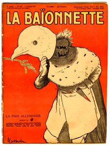 Obálka "" La Baionnette "", Satirický v barvách od Leonetto Cappiello