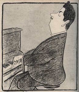 Portrét Giacoma Pucciniho (1858-1924), italského skladatele. Kreslený film od Leonetta Cappiella - 1898 od Leonetto Cappiello