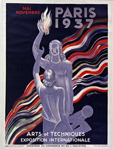 Plakát z mezinárodní výstavy 1937 v Paříži, 1937.