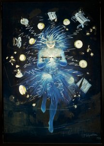 Náčrt reklamy na elektrické zařízení, Leonetto Cappiello, kresba pastelem od Leonetto Cappiello