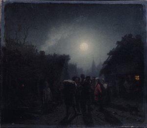Před hospodou. Noční scéna, 1860-1870