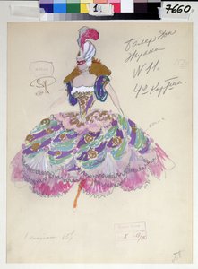 Kostýmní návrh pro "Don Giovanni" od Wolfganga Amadea Mozarta, 1914 od Leonid Mihhaylovich Brailovsky