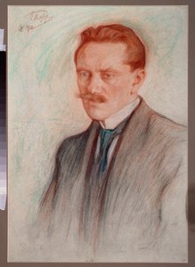 Portrét básníka Jurgise Baltrusaitise (1873-1944). Dílo Leonida Osipoviče Pasternaka (1862-1945), sangvinik a křída na papíře od Leonid Osipovic Pasternak