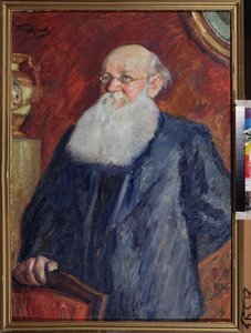 Portrét revolučního hraběte Pierra (Pyotr) Alekseeviče Kropotkina (Pyotr A. Kropotkin) (1842-1921). Obraz Leonida Osipoviče Pasternaka (1862-1945), tempera na plátně