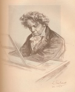 Portrét Beethovena, 1920 od Leonid Osipovic Pasternak