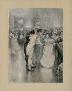 Natasha na svém prvním plese. Ilustrace k románu Válka a mír od Lva Tolstého, 1893. od Leonid Osipovich Pasternak