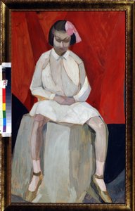 "La petite filet sir un tsube" Peinture de Leonid Terentiyevich Chupyatov (Chupiatov) (1890-1941) 1920 environ Collection prive od Leonid Terentlevich Chupyatov