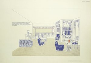 Design for a Room, c.1901 (barevné lito) od Leopold (after) Bauer