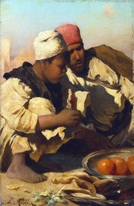 „Arabové sedící na káhirském trhu“, c1854-1892
