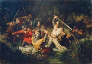 Rudolf Habsburský ve smrtelném nebezpečí, 1872. od Leopold Edler von Löffler Radymno