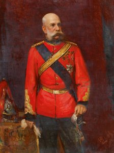 Císař František Josef I. v anglické plukovní uniformě